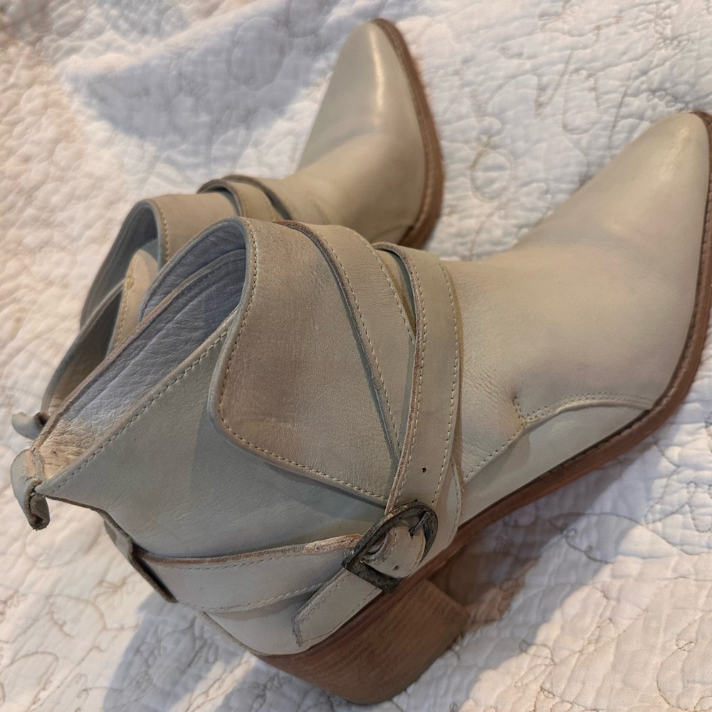 Free People Cream Ankle Booties